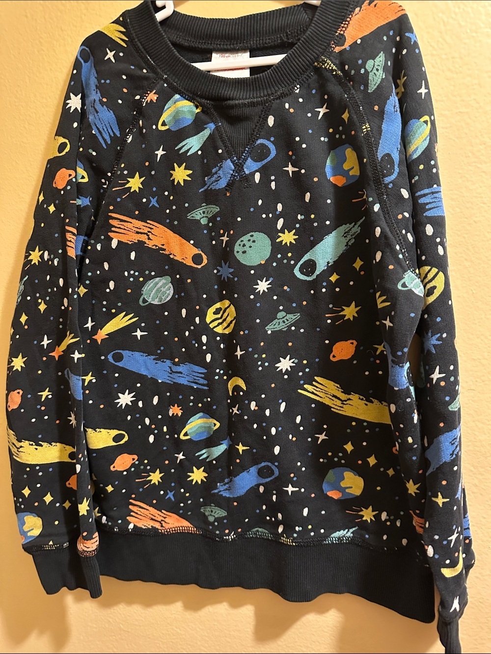 Hanna Andersson Black Kids Sweatshirt with Colorful Space Print